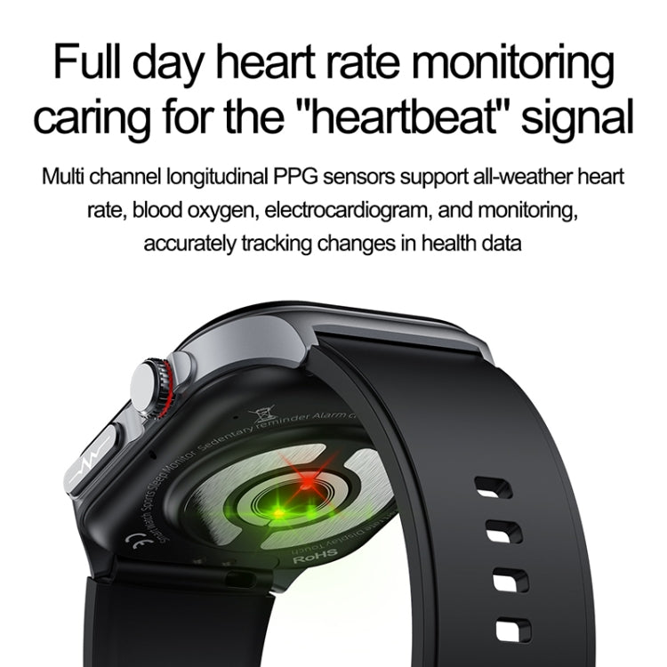 ET585 2.04 inch Steel Strap IP68 Waterproof Smart Watch, Support ECG / Blood Composition Measurement