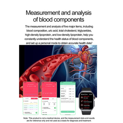 ET585 2.04 inch Steel Strap IP68 Waterproof Smart Watch, Support ECG / Blood Composition Measurement