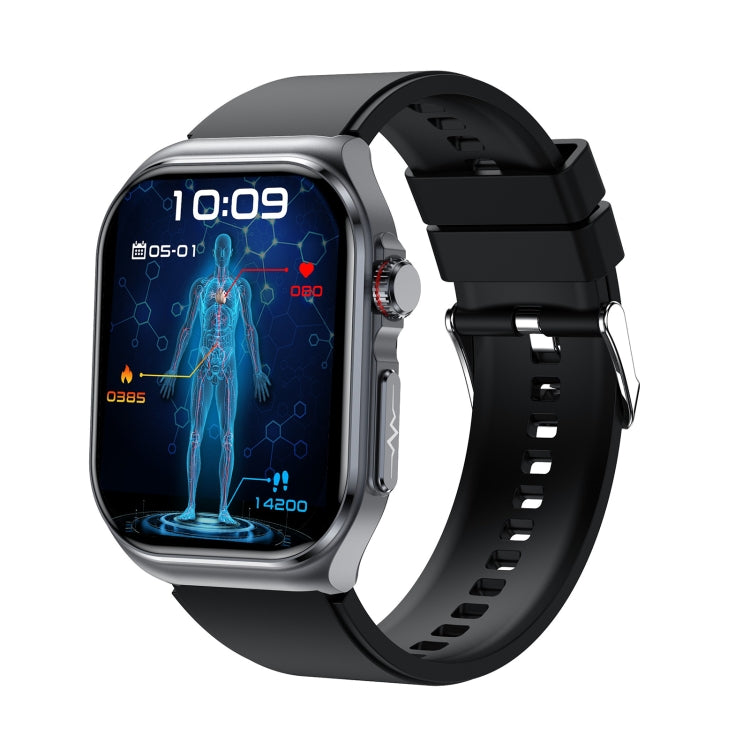 ET585 2.04 inch Silicone Strap IP68 Waterproof Smart Watch, Support ECG / Blood Composition Measurement