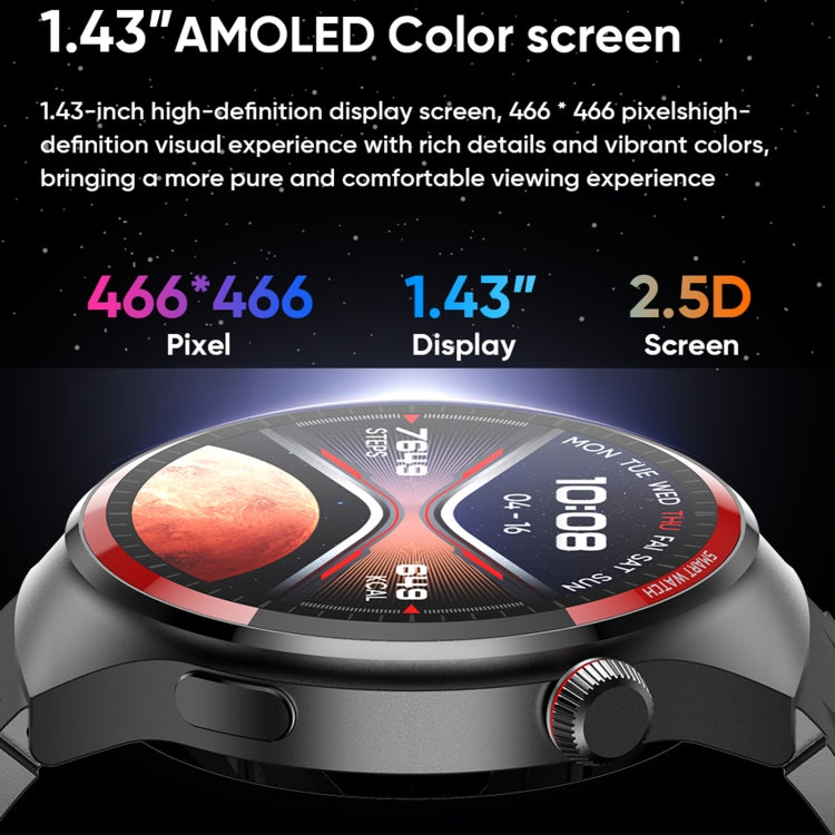 MT78 1.43 inch IP67 Waterproof Smart Watch, Support Sleep Monitoring