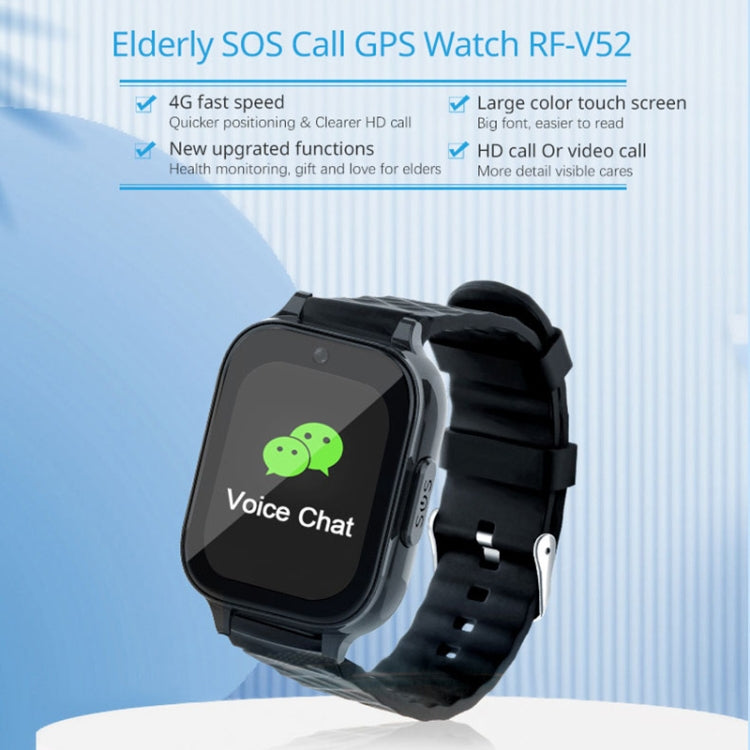 RF-V52-A 1.85 inch Screen GPS Smart Tracker WatchBand Support SOS Call / Health Monitoring For Asia / Europe / Africa / Australia, RF-V52-A