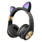 Cat Ears Bluetooth Wireless Headphones Gaming Headset with Light