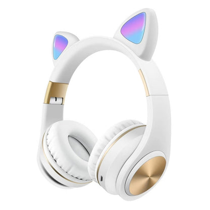 Cat Ears Bluetooth Wireless Headphones Gaming Headset with Light