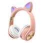 Cat Ears Bluetooth Wireless Headphones Gaming Headset with Light