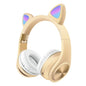 Cat Ears Bluetooth Wireless Headphones Gaming Headset with Light