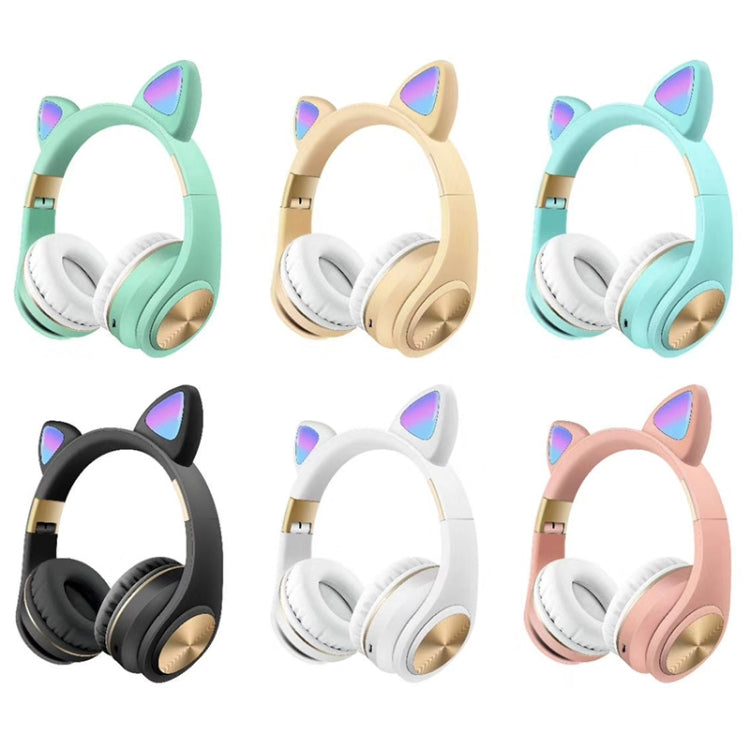 Cat Ears Bluetooth Wireless Headphones Gaming Headset with Light