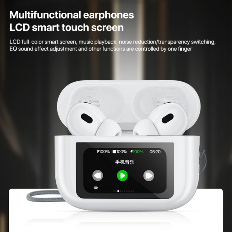 WEKOME WS-06 Yiesion Smart Color Screen Noise Reduction Wireless Bluetooth Earphones, WS-06