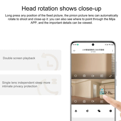 Original Xiaomi Smart Camera C300 Dual Lens Edition 3MP Support AI Detection, US Plug, C300