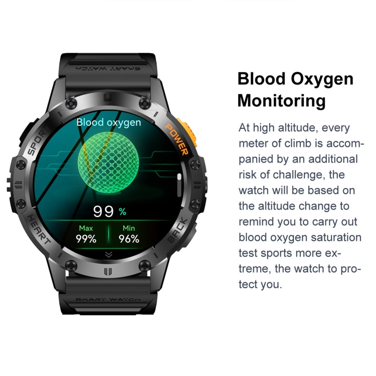 LEMFO K65 1.43 inch Bluetooth Call Smart Watch, Support Heart Rate / Blood Oxygen