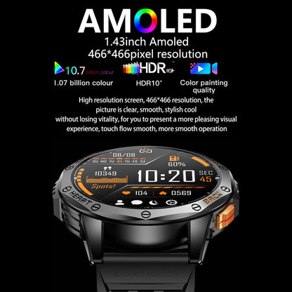 LEMFO K67 1.43 inch AMOLED Screen GPS Sports Smart Watch, Support Bluetooth Call / Health Monitoring