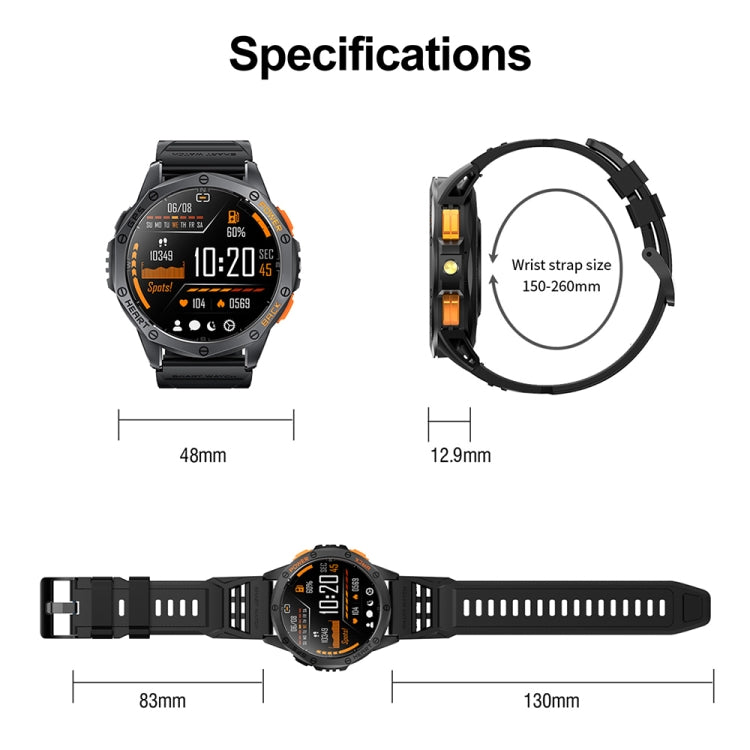 LEMFO K67 1.43 inch AMOLED Screen GPS Sports Smart Watch, Support Bluetooth Call / Health Monitoring