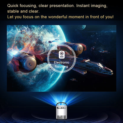 T-2 1920 x 1080P 240ANSI HiSilicon 352 Android 9.0 Portable Projector, US Plug, UK Plug, EU Plug