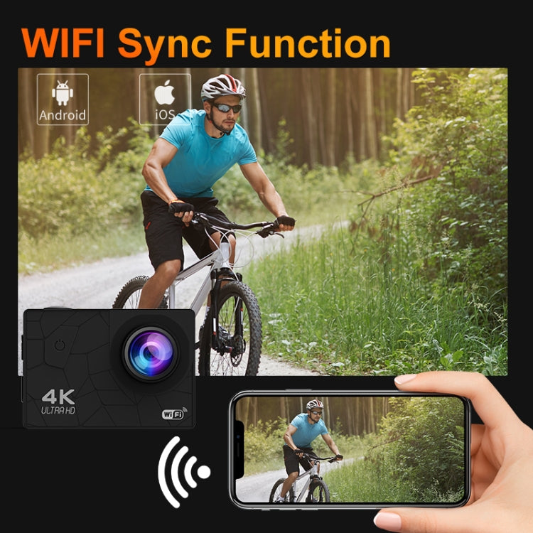 I5-361 2.0 inch IPS HD Screen Wide Angle 4K WiFi Action Camera, I5-361 with RC, I5-361 without RC