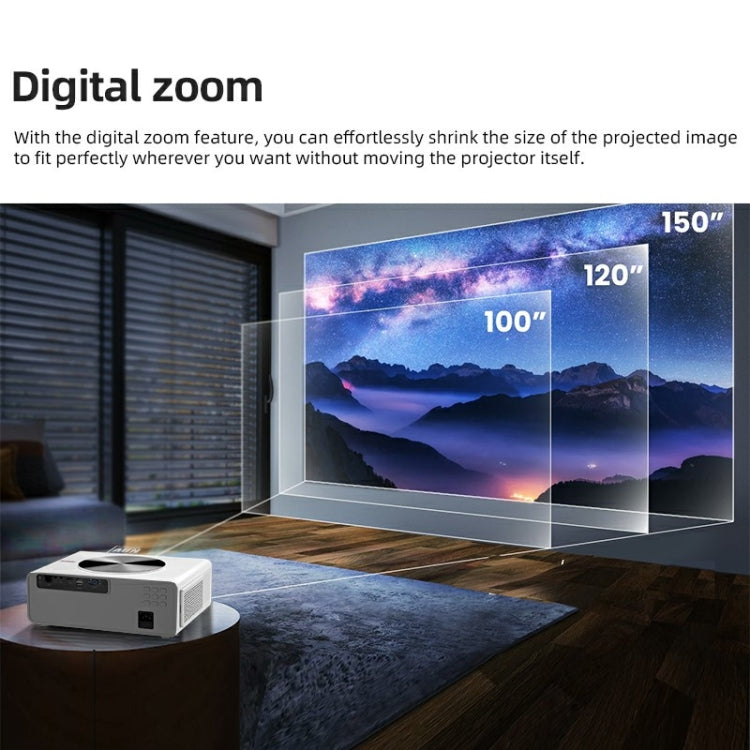 AUN AKEY7 MAX 1920x1080P HD Android LCD Projector, US Plug, UK Plug, EU Plug, AU Plug