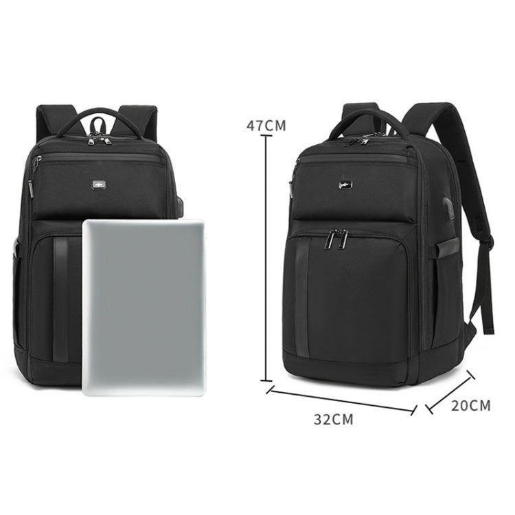 19 inch Multifunctional Large Capacity Waterproof Double-Shoulder Backpack with USB Interface