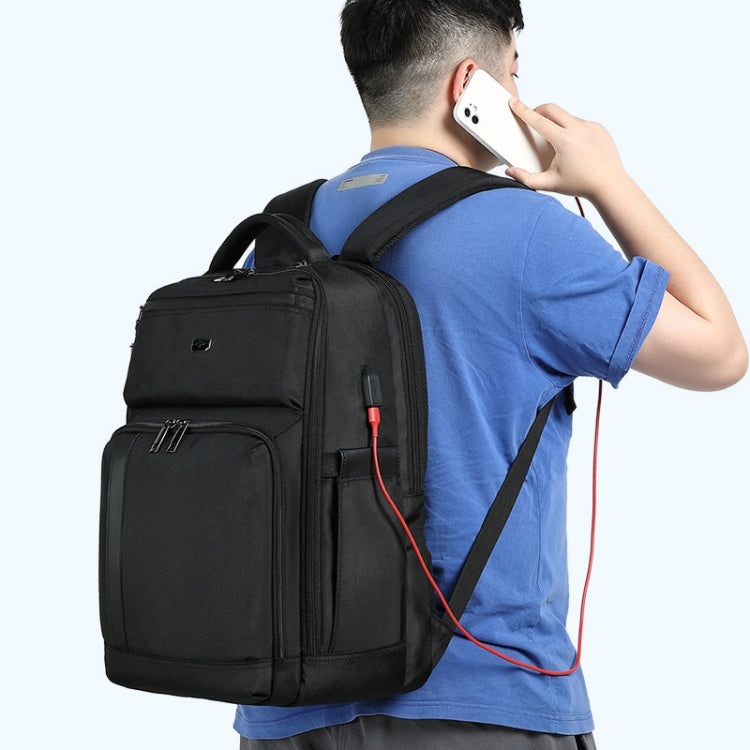 19 inch Multifunctional Large Capacity Waterproof Double-Shoulder Backpack with USB Interface