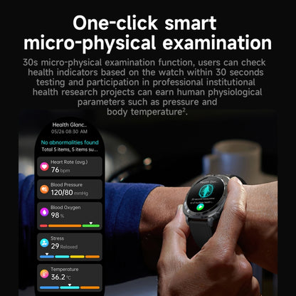 ET492 1.43 inch AMOLED Screen Silicone Strap Smart Watch Supports ECG/Blood Sugar Monitoring