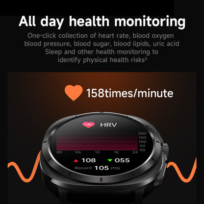 ET492 1.43 inch AMOLED Screen Steel Strap Smart Watch Supports ECG/Blood Sugar Monitoring