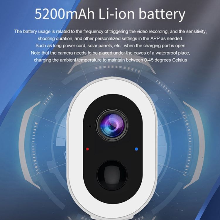 WiFi Tuya Smart Version HD Low Power Consumption Battery Camera, EU Plug, Without Memory, 32GB, 64GB, 128GB