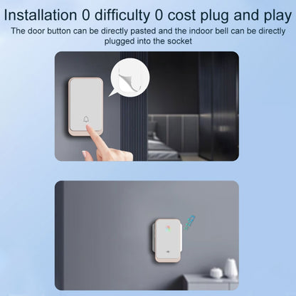 A20 Pro Plug in Free Waterproof Rechargeable Long-distance Wireless Doorbell, A20 Pro (UK Plug)