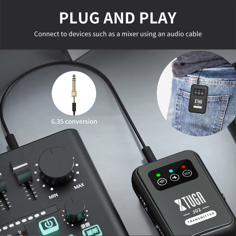 XTUGA J02 2.4G Stereo Wireless In-Ear Mini Monitor System with Transmitter & Receiver, J02