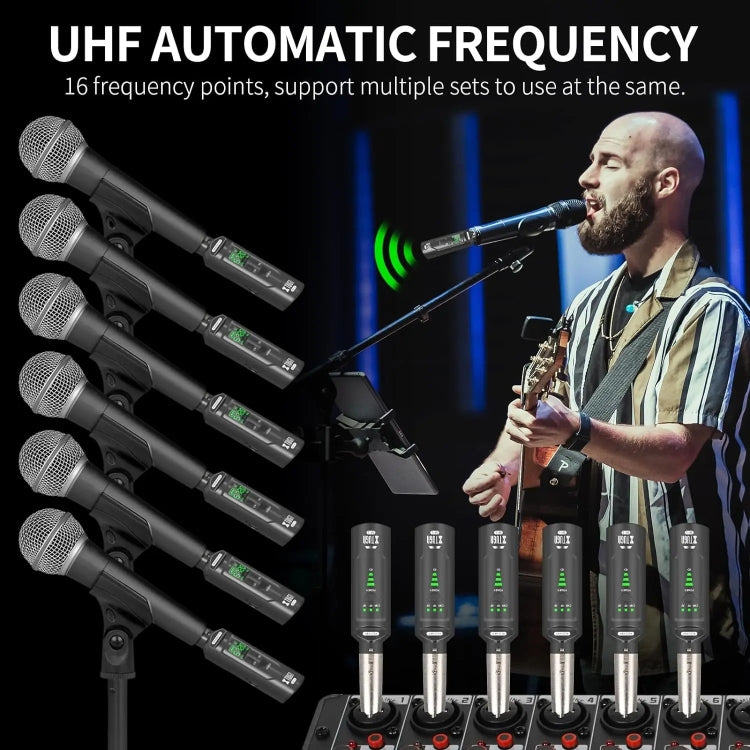 XTUGA SF-1 Wireless XLR Transmitter & Receiver UHF Wireless Adapter for Wired Mic / Guitar, SF-1