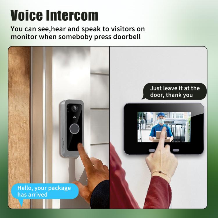 SY-30 4 inch PIR Night Vision 2.4G Video Intercom Doorbell, SY-30