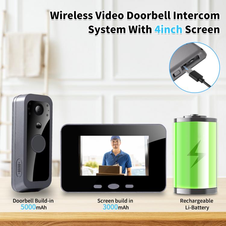 SY-30 4 inch PIR Night Vision 2.4G Video Intercom Doorbell, SY-30