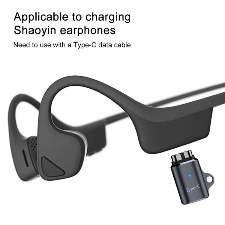 For Shokz Series Type-C Interface Magnetic Charging Adapter, Up and Down Bend, straight Head