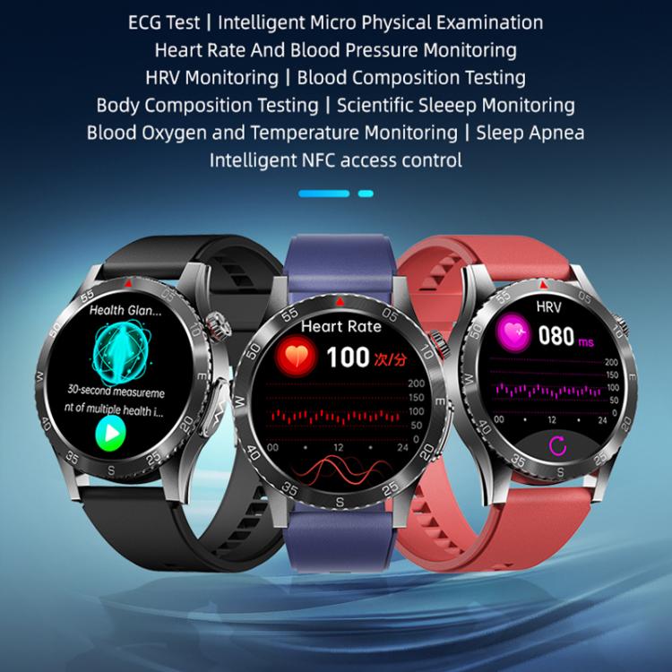 H9 1.43 inch Silicone Strap ECG Smart Watch Supports Bluetooth Calls/Smart Voice Assistant