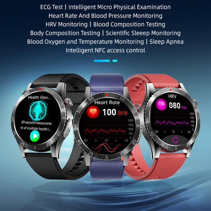 H9 1.43 inch Silicone Strap ECG Smart Watch Supports Bluetooth Calls/Smart Voice Assistant