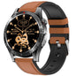 H9 1.43 inch Leather Strap ECG Smart Watch Supports Bluetooth Calls/Smart Voice Assistant