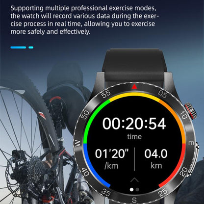 H9 1.43 inch Leather Strap ECG Smart Watch Supports Bluetooth Calls/Smart Voice Assistant