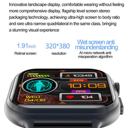 TK17 1.91 inch Horizontal Screen Silicone Strap Smart Watch Supports ECG Electrocardiogram