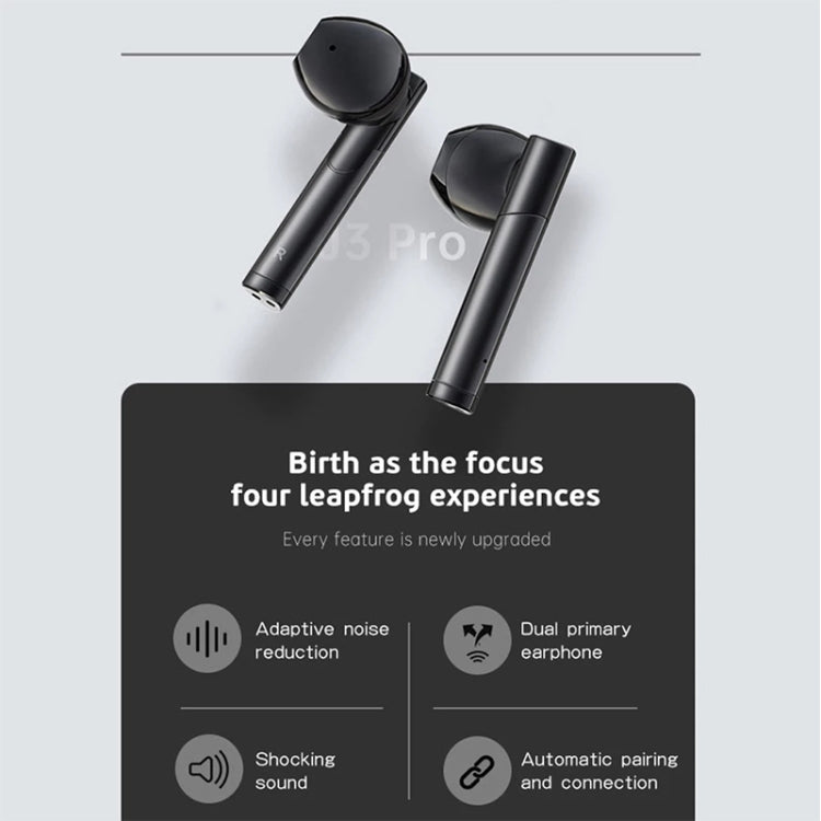 Fineblue J3 Pro TWS 5.0 Wireless Two Ear Bluetooth Headset with 650mAh Charging Cabin & Support Language Wakeup