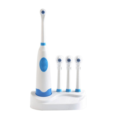 2W Creative Household Waterproof Rotary Electric Toothbrush Set with 4 Replacement Brush Heads & Base, 8500 Revolutions Per Minute