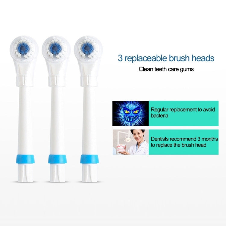 2W Creative Household Waterproof Rotary Electric Toothbrush Set with 4 Replacement Brush Heads & Base, 8500 Revolutions Per Minute