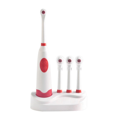 2W Creative Household Waterproof Rotary Electric Toothbrush Set with 4 Replacement Brush Heads & Base, 8500 Revolutions Per Minute