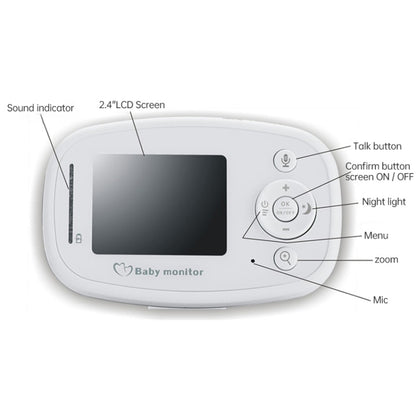 BM-SP820 2.4 inch LCD 2.4GHz Wireless Surveillance Camera Baby Monitor with 7-IR LED Night Vision, Two Way Voice Talk, BM-SP820