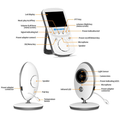 VB605 2.4 inch LCD 2.4GHz Wireless Surveillance Camera Baby Monitor, Support Two Way Talk Back, Night Vision, VB605