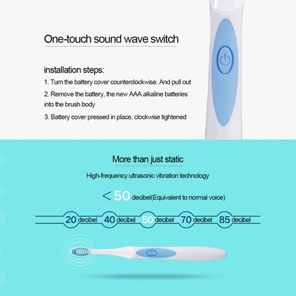 QYG Q2 IPX7 Waterproof Battery Powered Electric Sonic Toothbrush