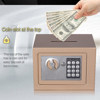 17E Home Mini Electronic Security Lock Box Wall Cabinet Safety Box with Coin-operated Function