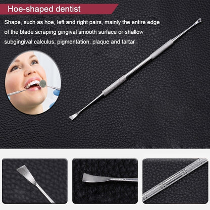 6 in 1 Dental Tool Set (Stainless Steel Probe + Hoe-shaped Dentist + Sickle Dentist + Tooth Stain Rejection Device + Dental Tweezers + Mouth Mirror), 6 in 1