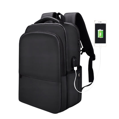 Polyester Waterproof Laptop Backpack for Below 15 inch Laptops, with USB Interface Trunk Trolley Strap