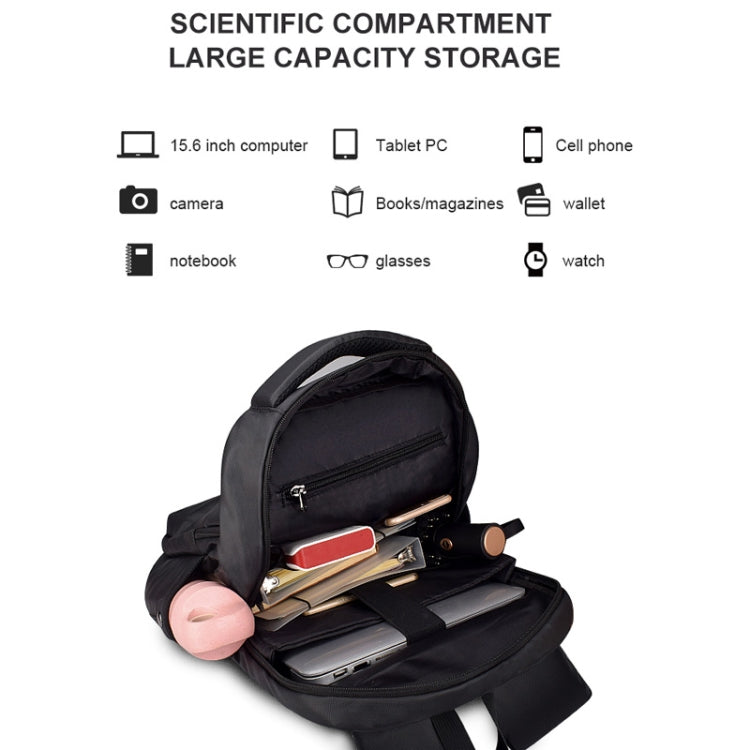 Polyester Waterproof Laptop Backpack for Below 15 inch Laptops, with USB Interface Trunk Trolley Strap