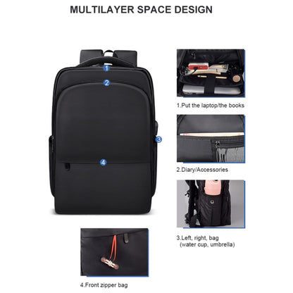 Polyester Waterproof Laptop Backpack for Below 15 inch Laptops, with USB Interface Trunk Trolley Strap