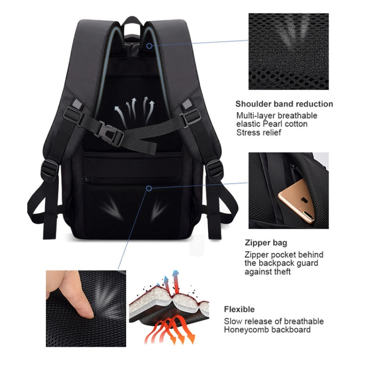 Polyester Waterproof Laptop Backpack for Below 15 inch Laptops, with USB Interface Trunk Trolley Strap