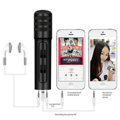 BGN-C7 Condenser Microphone Dual Mobile Phone Karaoke Live Singing Microphone Built-in Sound Card