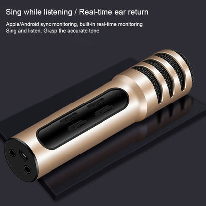 BGN-C7 Condenser Microphone Dual Mobile Phone Karaoke Live Singing Microphone Built-in Sound Card