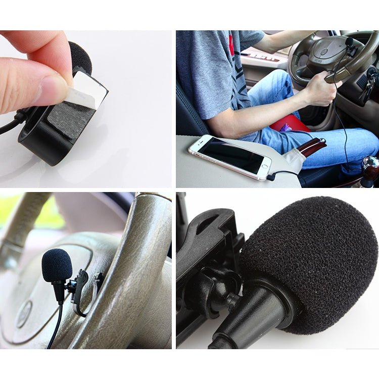 ZJ025MR Stick-on Clip-on Lavalier Mono Microphone for Car GPS / Bluetooth Enabled Audio DVD External Mic, Cable Length: 3m, 90 Degree Elbow 2.5mm Jack, Elbow 2.5mm Jack Mono